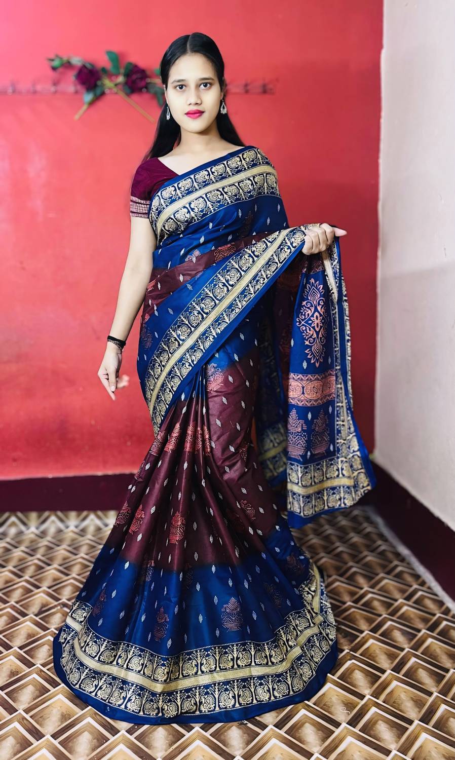 ARTFULTHREADS Printed, Graphic Print Sambalpuri Pure Cotton Saree