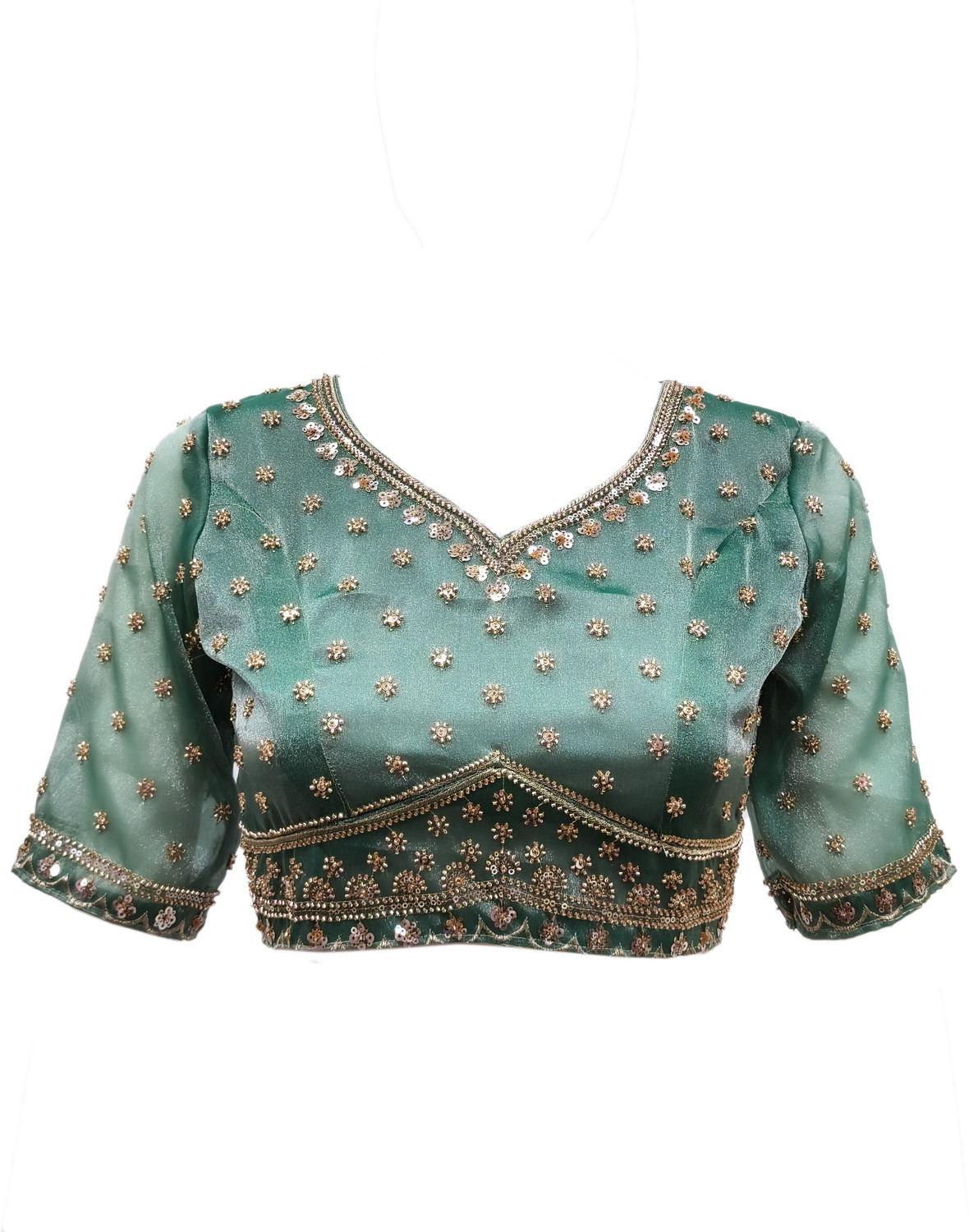 Image of GEZREL Embroidered Bollywood Organza Saree