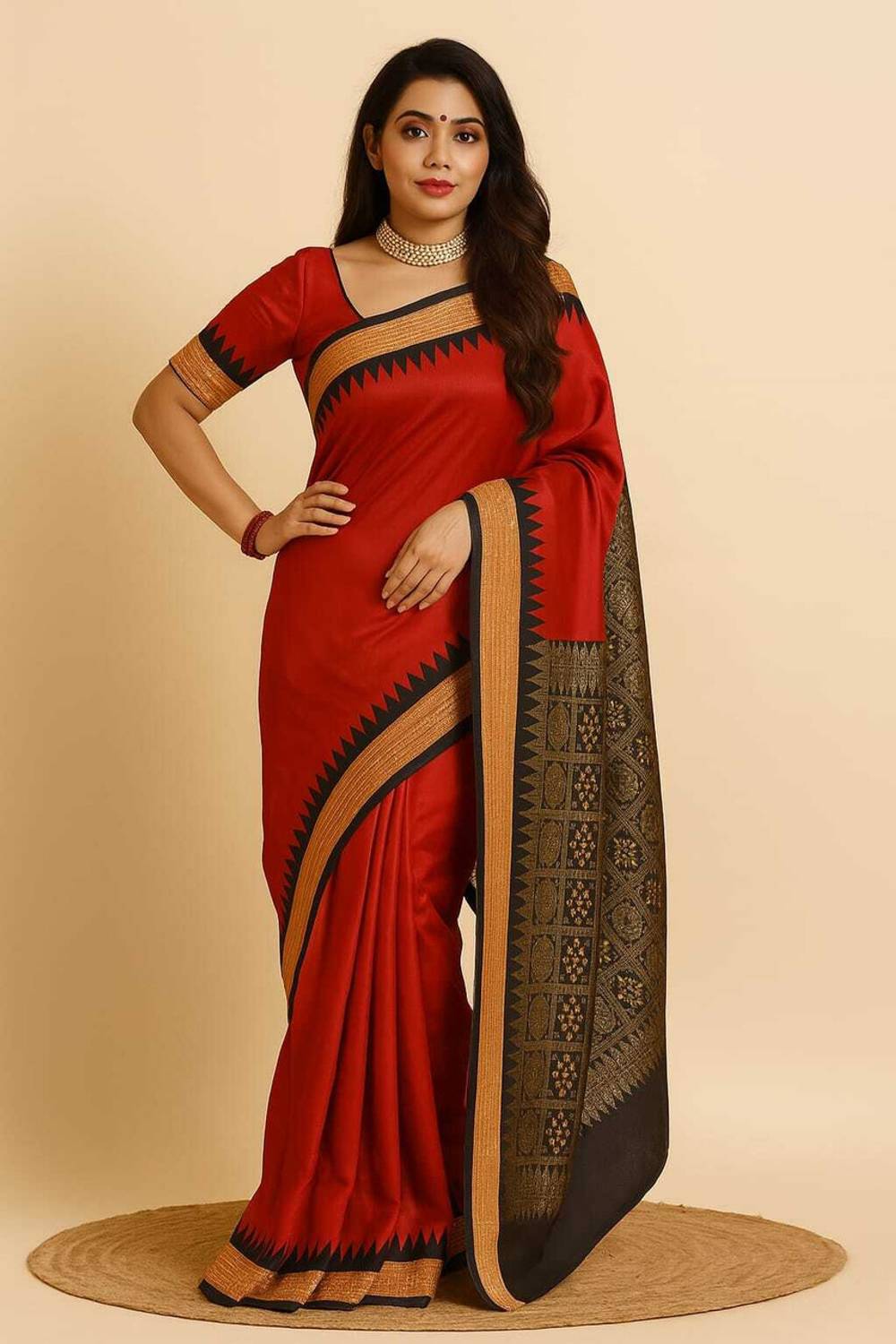 sumit textile Woven, Geometric Print Sambalpuri Cotton Blend Saree