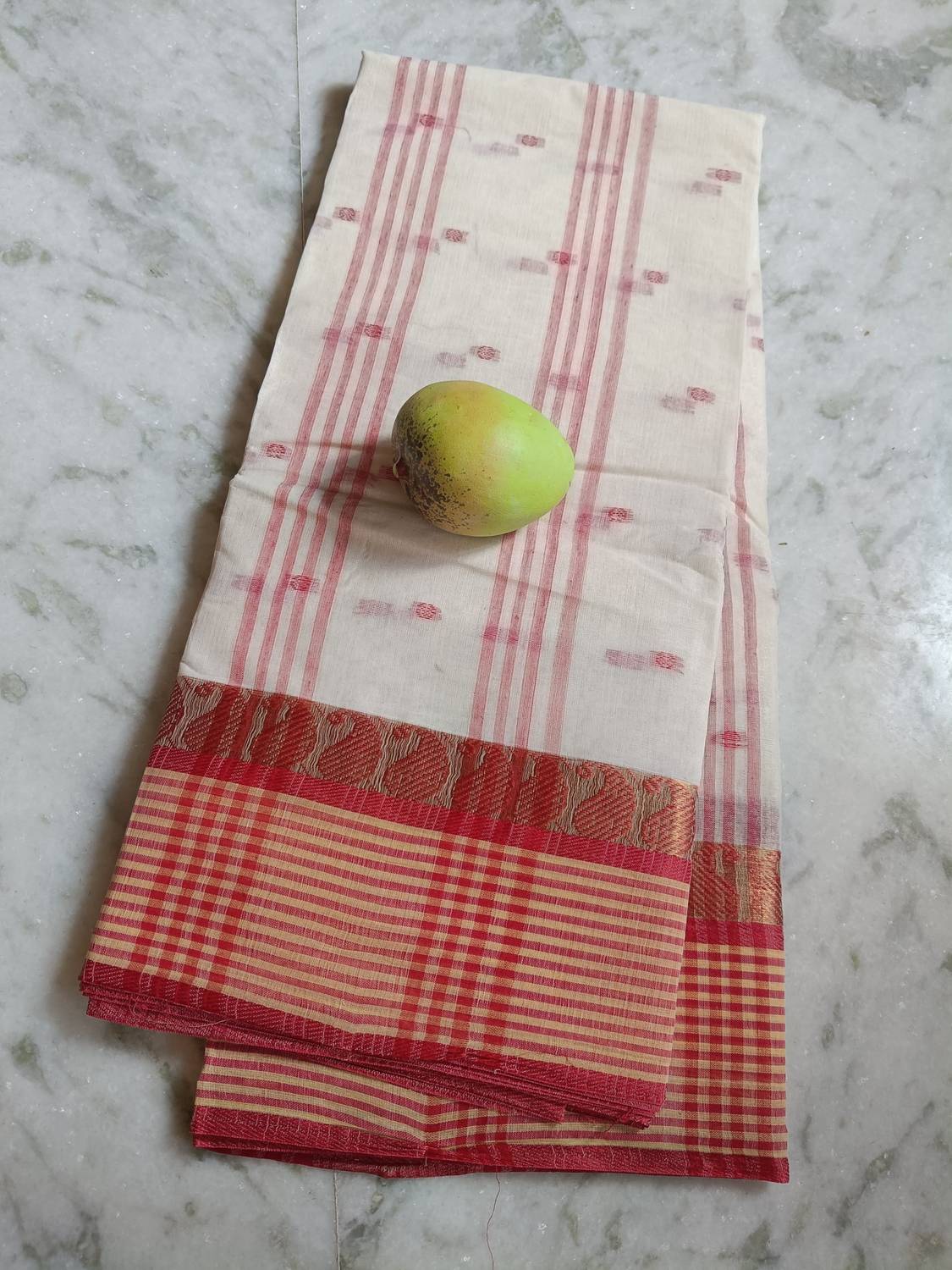 Bikash Dutta Fashion Color Block Tant Pure Cotton Saree
