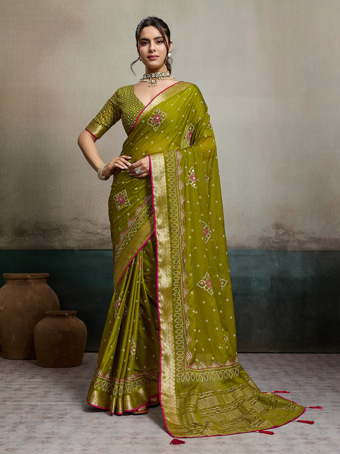 Image of SOHINI NX Printed Bollywood Chiffon Saree