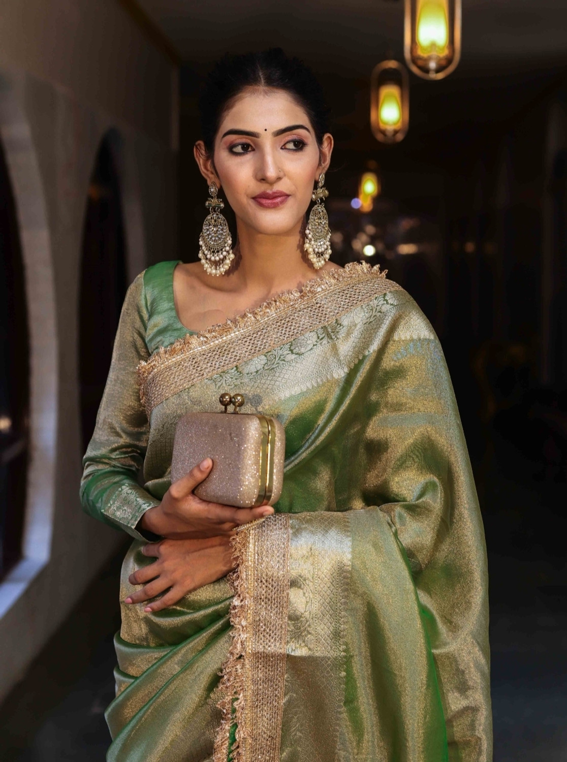Image of Banaras silk palace Woven Banarasi Tissue Saree