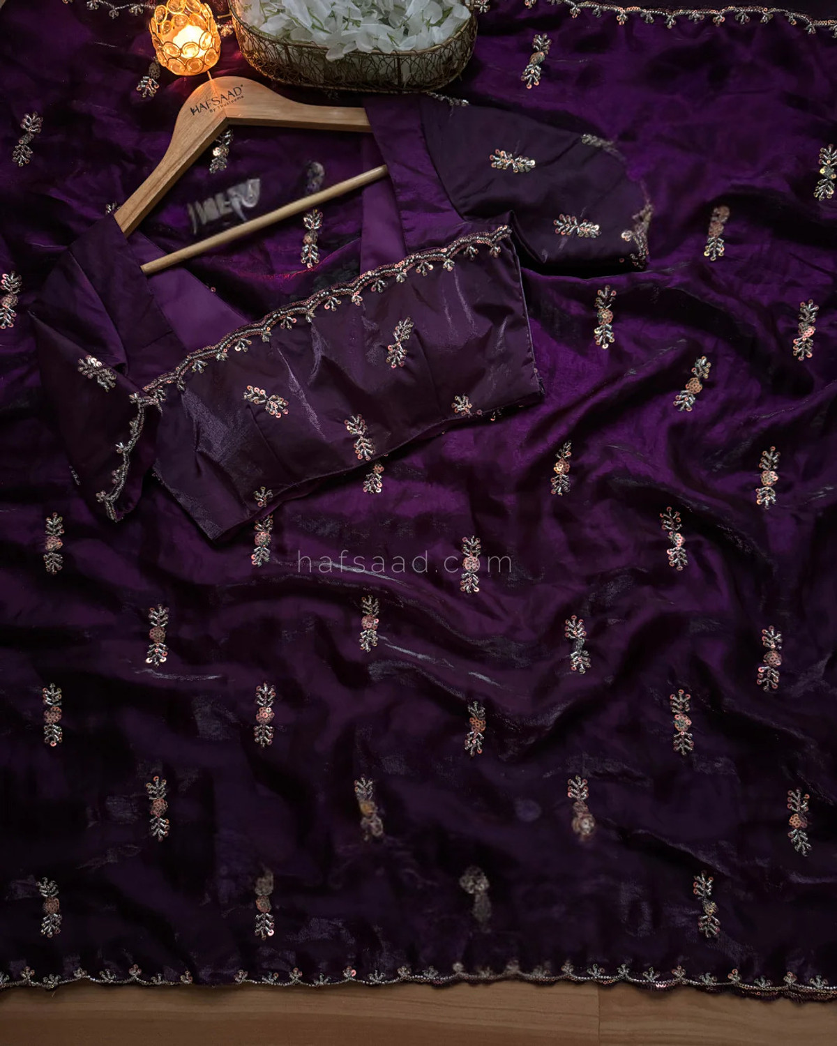 Image of SOVANSALI Embroidered Bollywood Satin Saree
