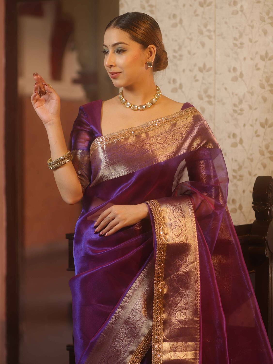 Banarasee Woven Banarasi Tissue Saree