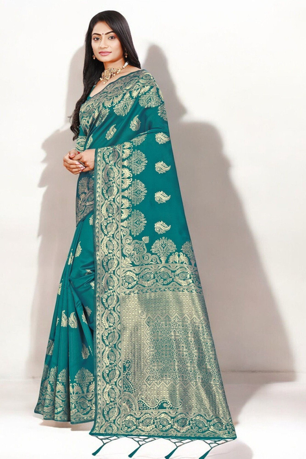Image of Pikham Self Design Banarasi Art Silk Saree