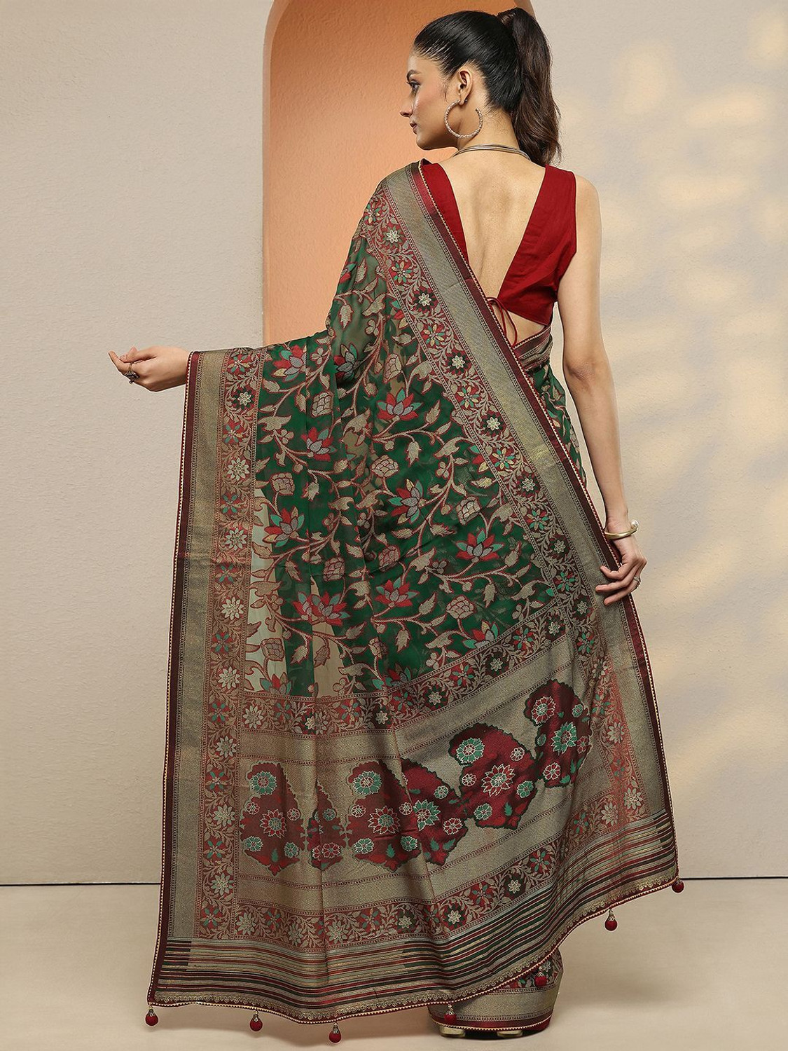 Image of LIBAS Printed Daily Wear Georgette Saree