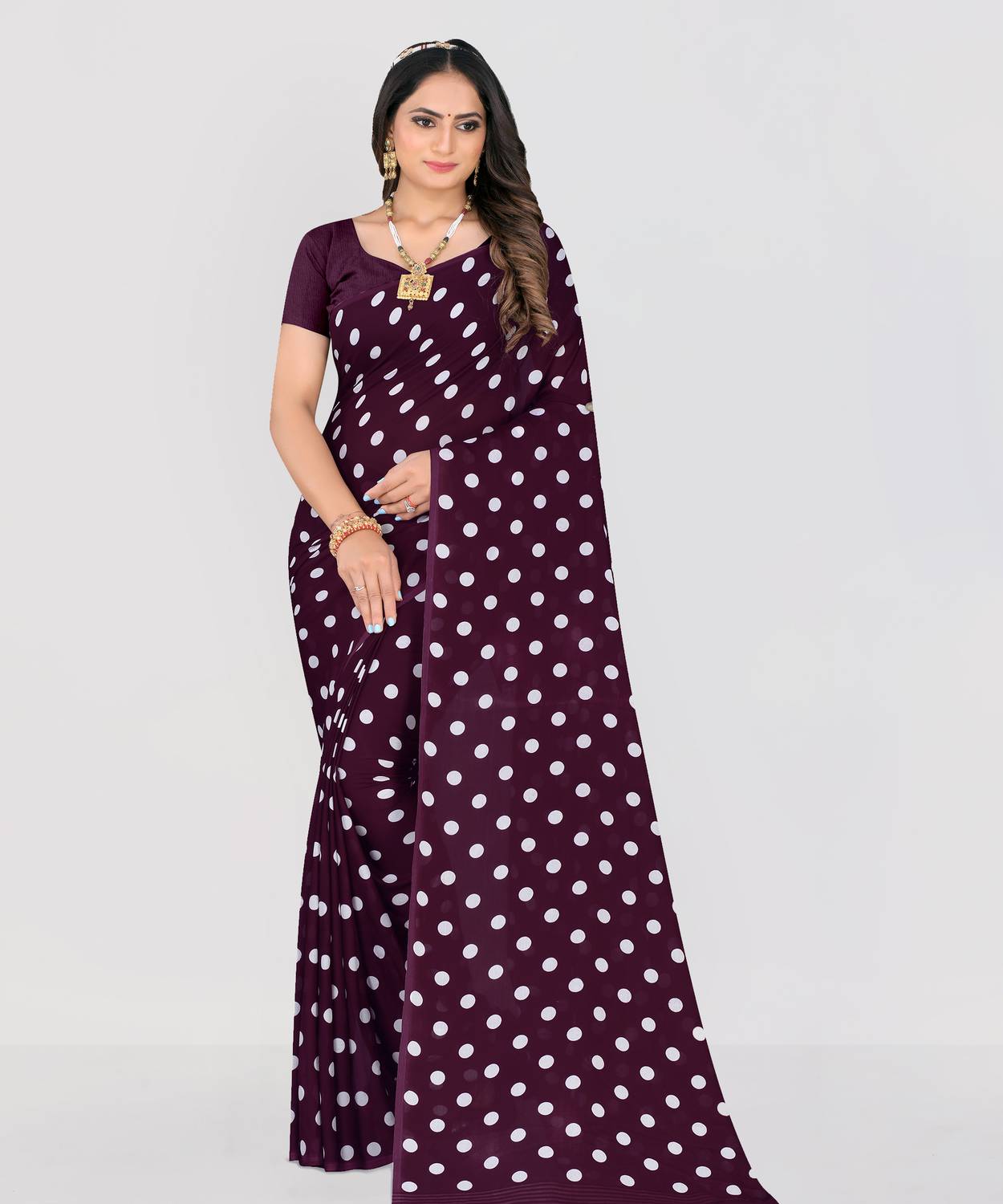 Leelavati Printed Daily Wear Georgette Saree (Purple)