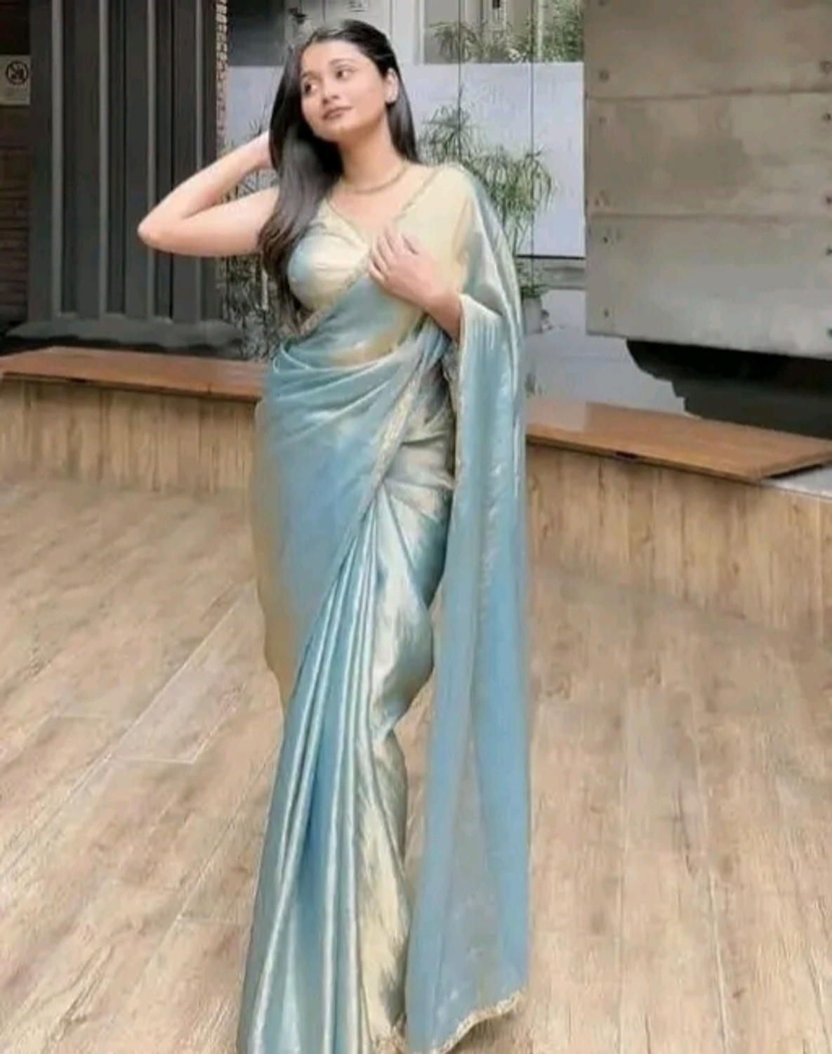Image of AVKM Solid /Plain Daily Wear Chiffon Saree