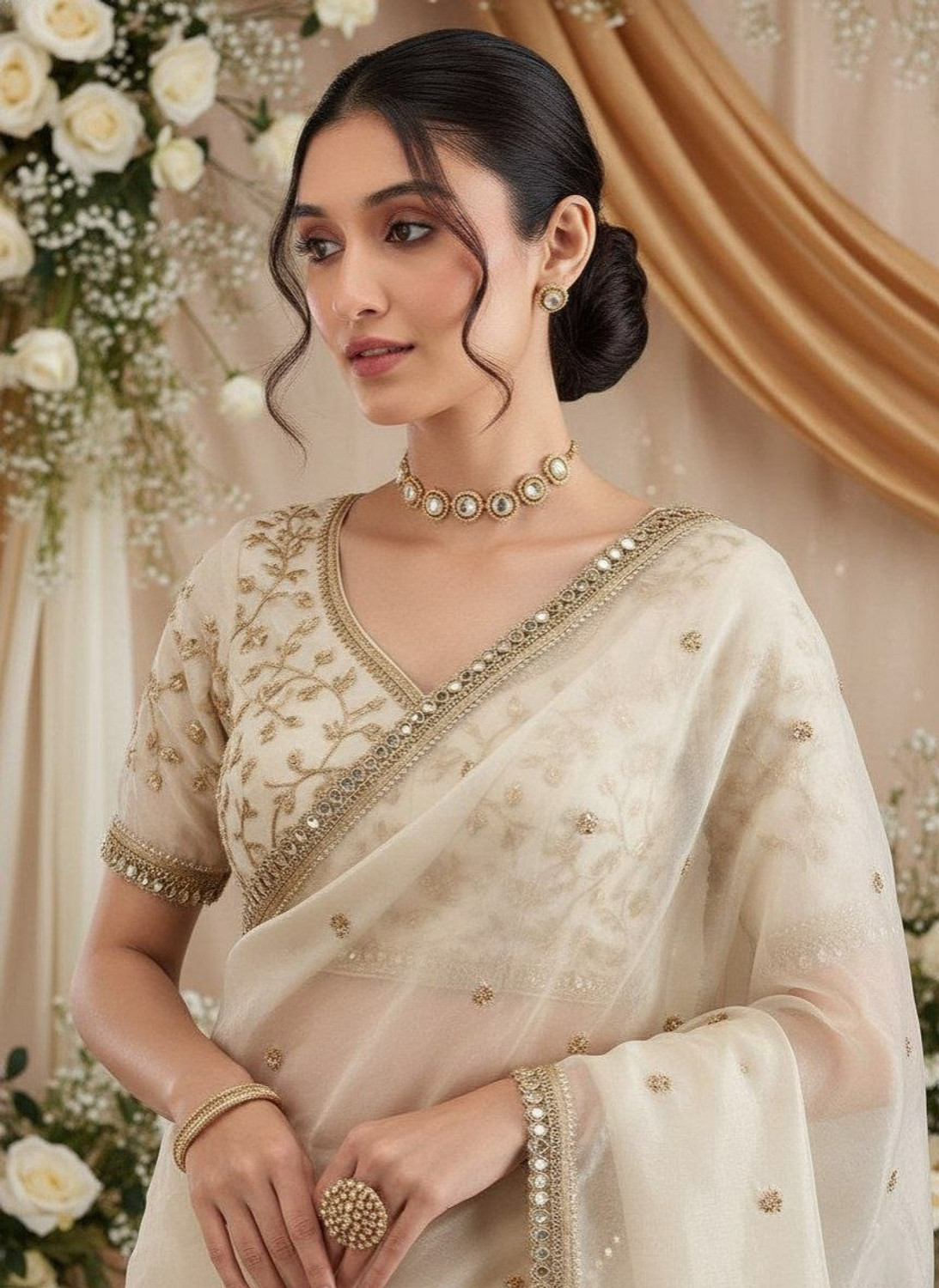 PD CLOTH VILLA Embroidered Bollywood Pure Silk Saree