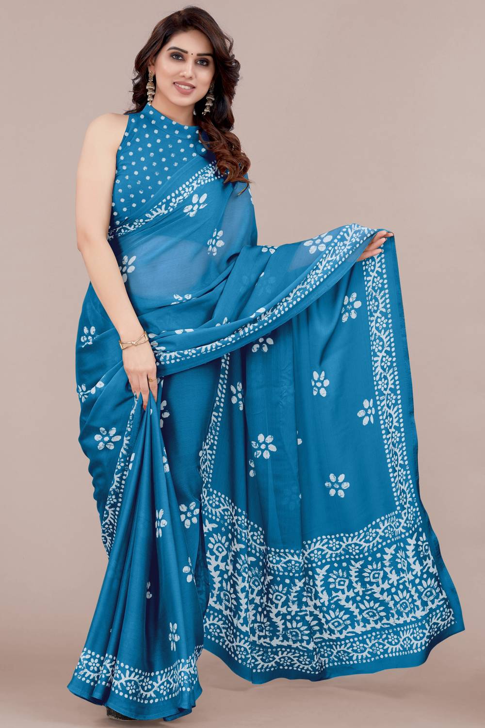 MIRCHI FASHION Printed, Blocked Printed Hand Batik Chiffon, Georg