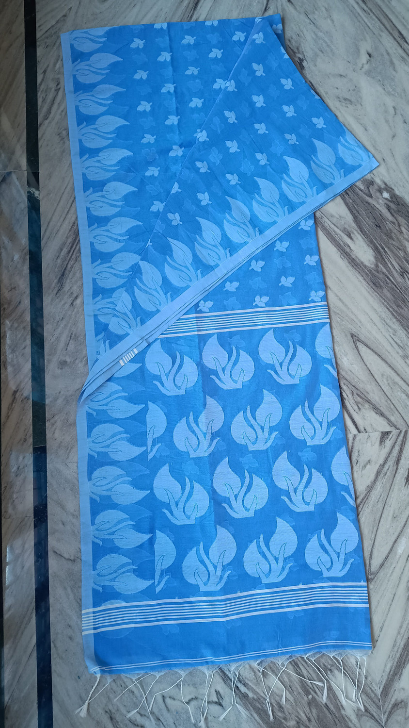 Image of HouseOfMayna Floral Print Tant Pure Cotton Saree