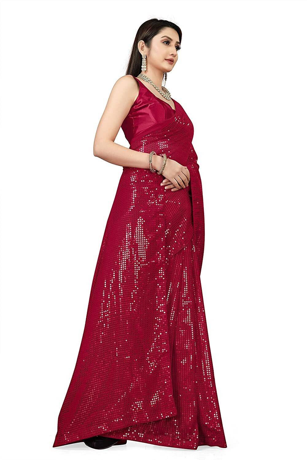 BOONGLAOOWEAR Embellished Bollywood Georgette Saree