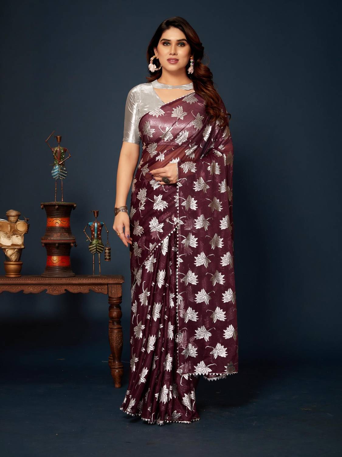 tikli Embellished Bollywood Silk Blend Saree
