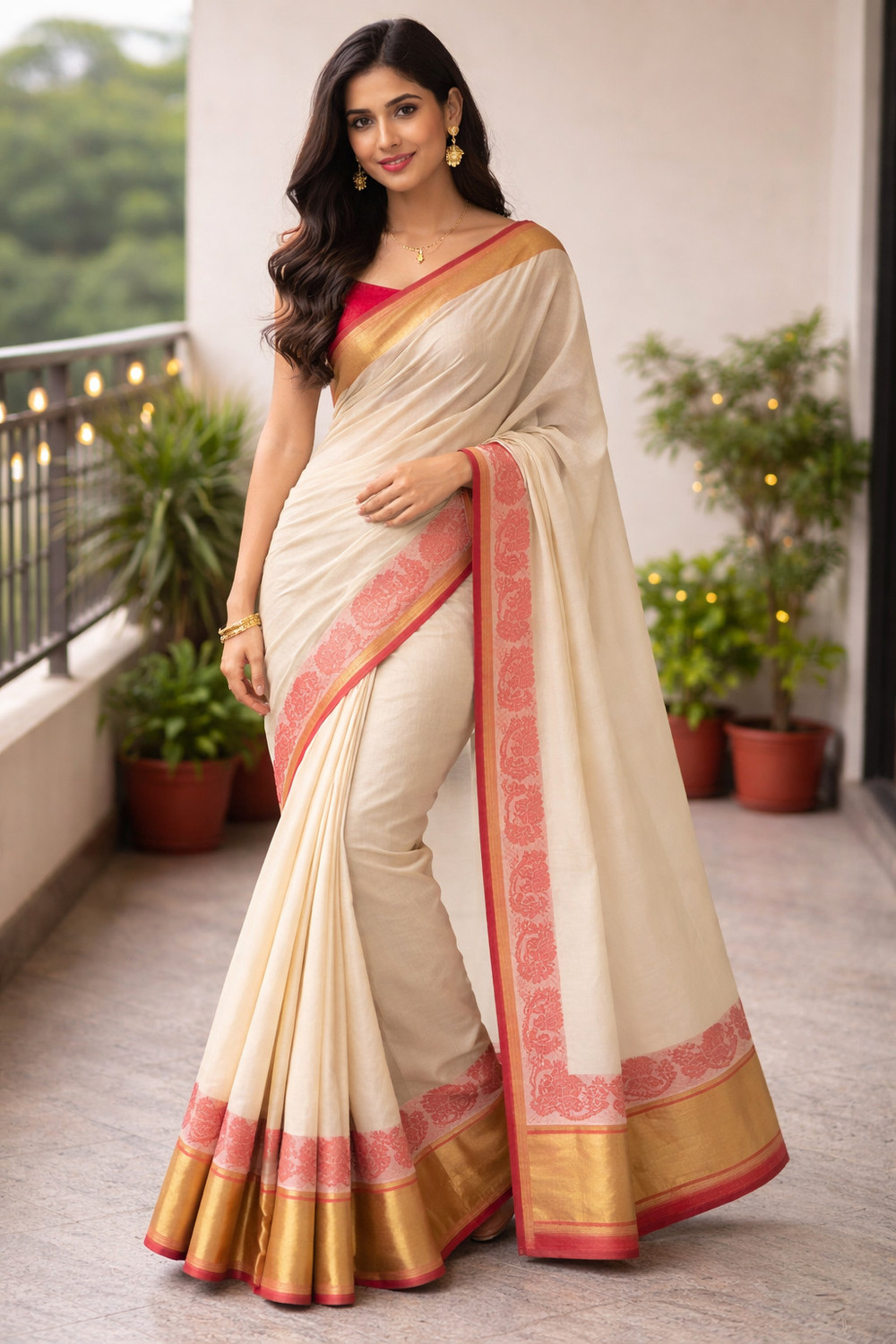 Image of Shandhar Printed Daily Wear Cotton Blend Saree