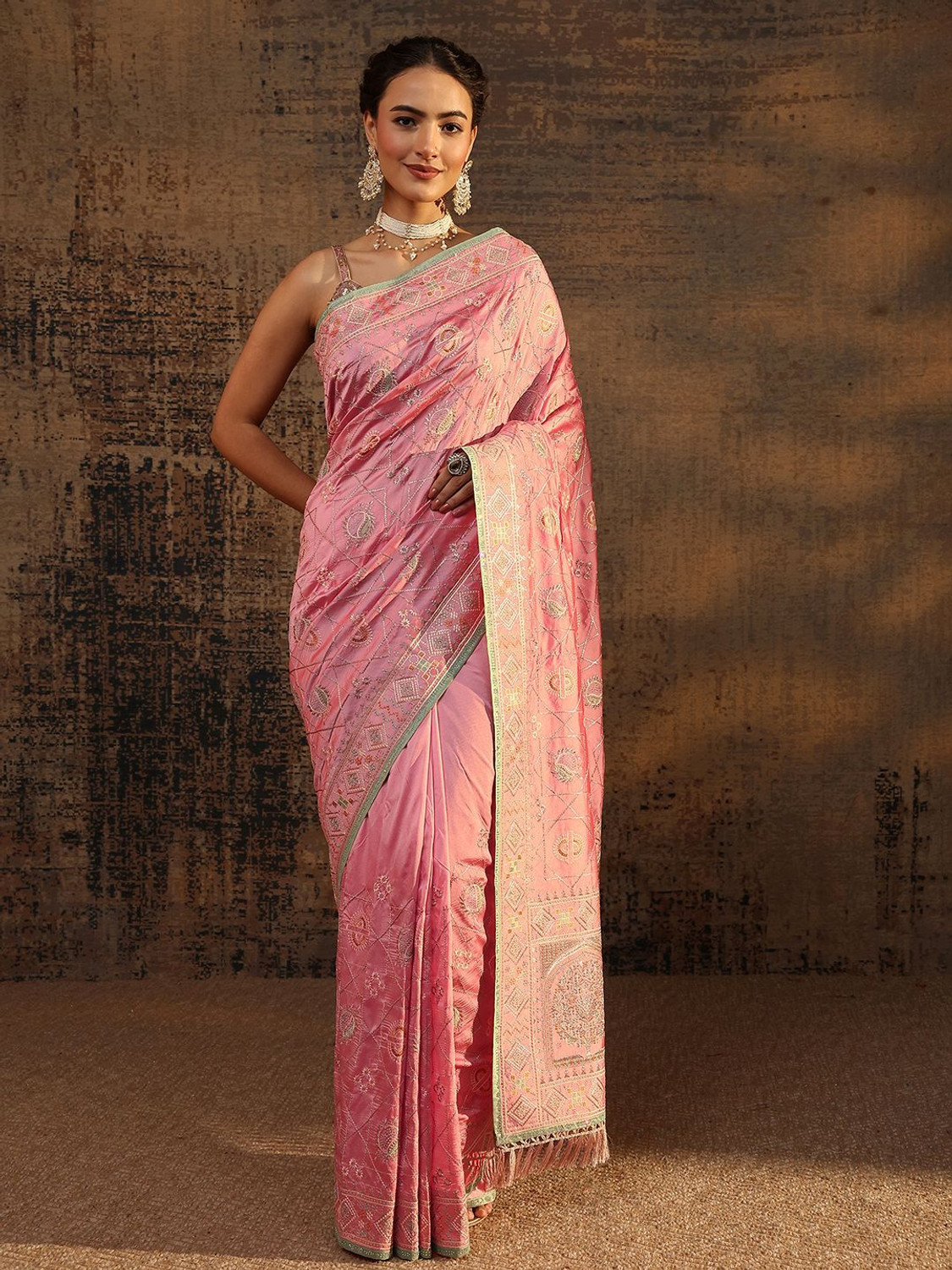 Image of LIBAS Printed Daily Wear Silk Blend Saree