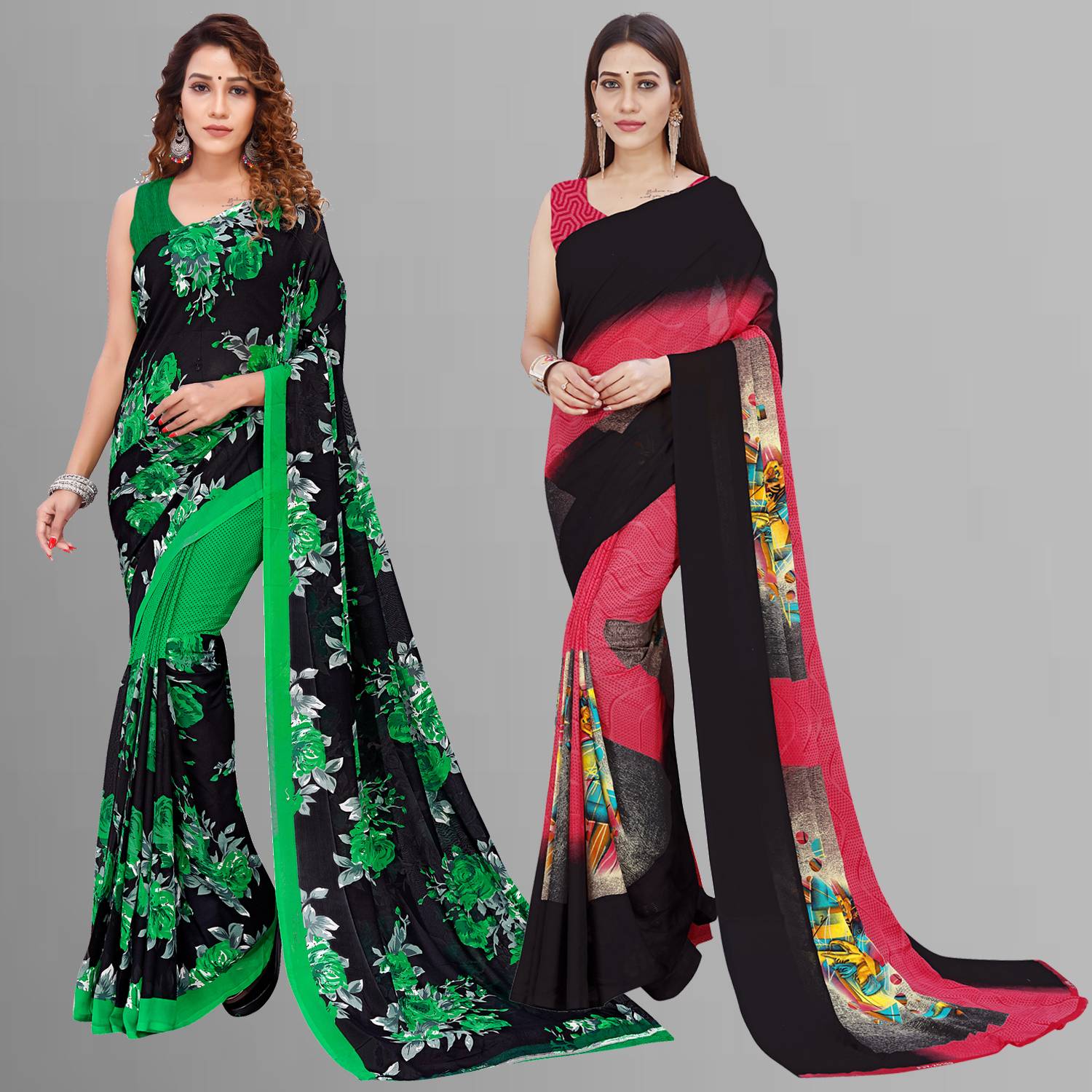 Anand Sarees Floral Print, Printed Daily Wear Georgette Saree