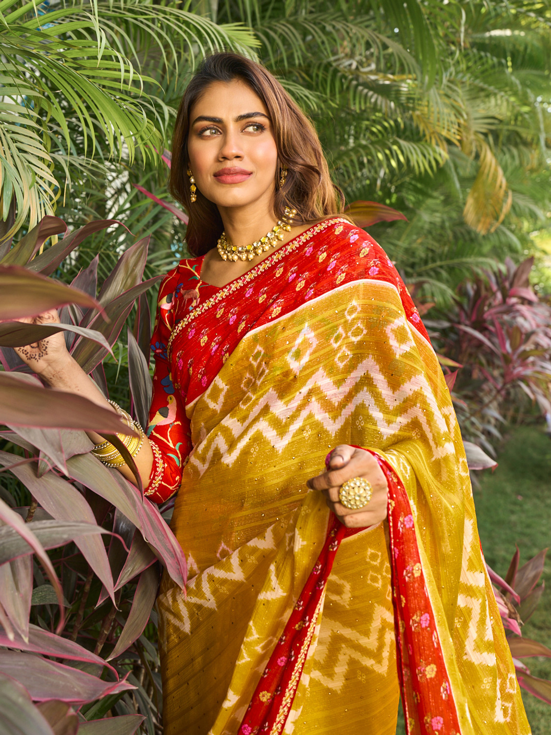 Image of Laxmipati sarees Printed Bollywood Chiffon Saree