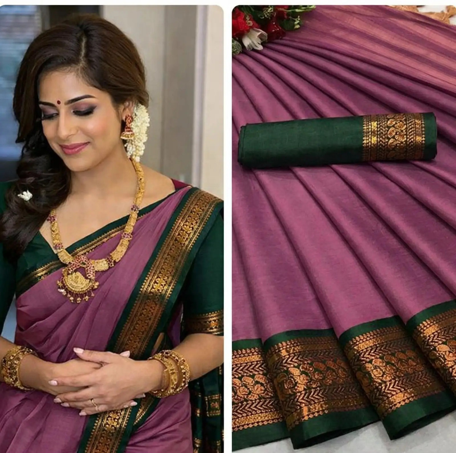 Image of Fashion Club Collection Woven Bollywood Cotton Silk Saree