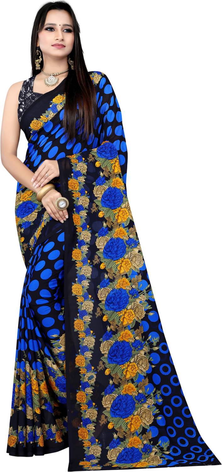 Leelavati Printed Daily Wear Georgette Saree (Multicolor)
