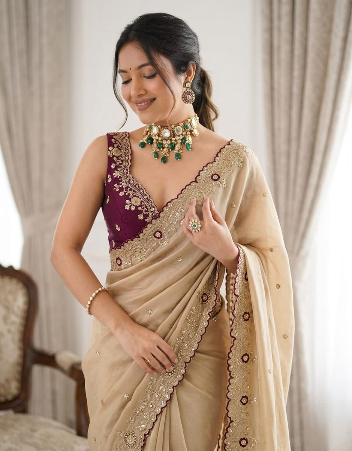 SimSim Trendz Printed Bollywood Art Silk Saree