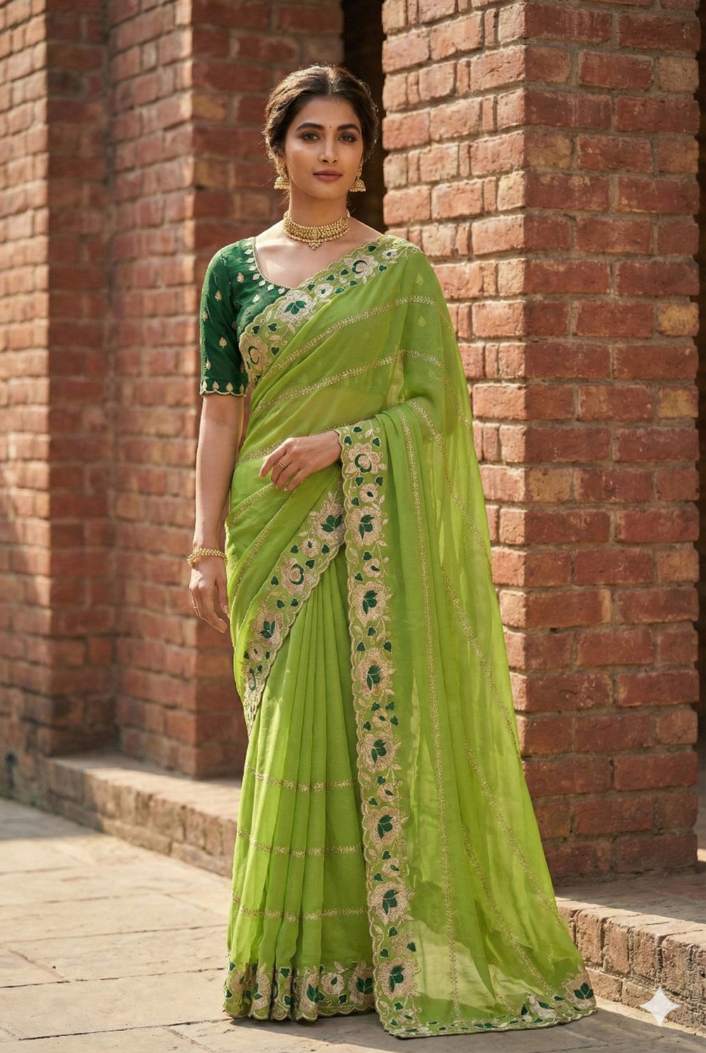 Image of APERA Embroidered Bollywood Georgette Saree