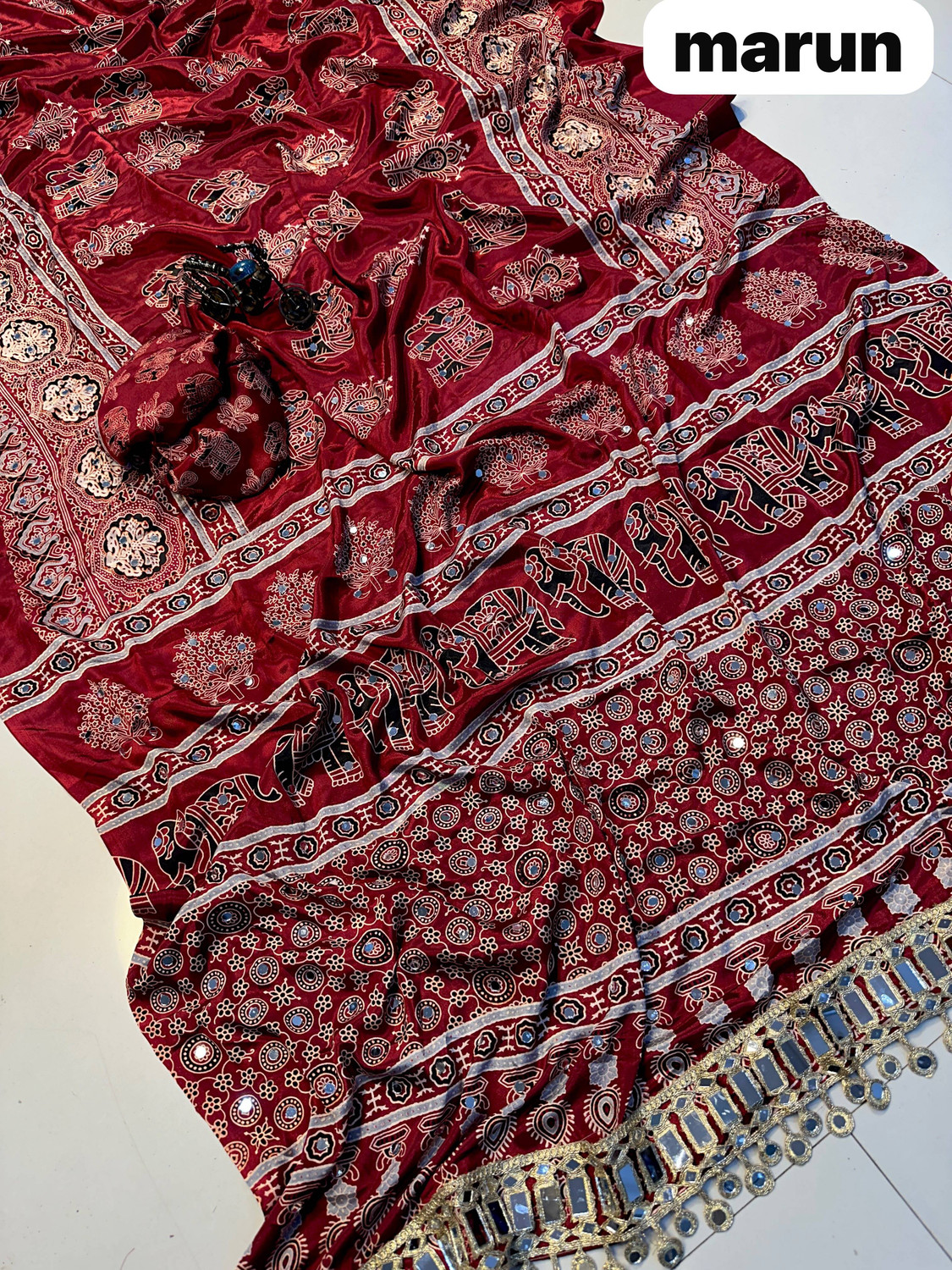 Image of Anuradha Printed Mysore Satin Saree