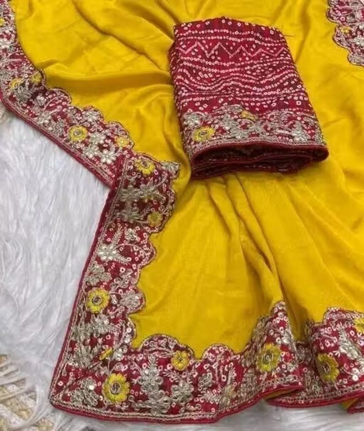Image of Vraggi Embellished Bollywood Silk Blend Saree