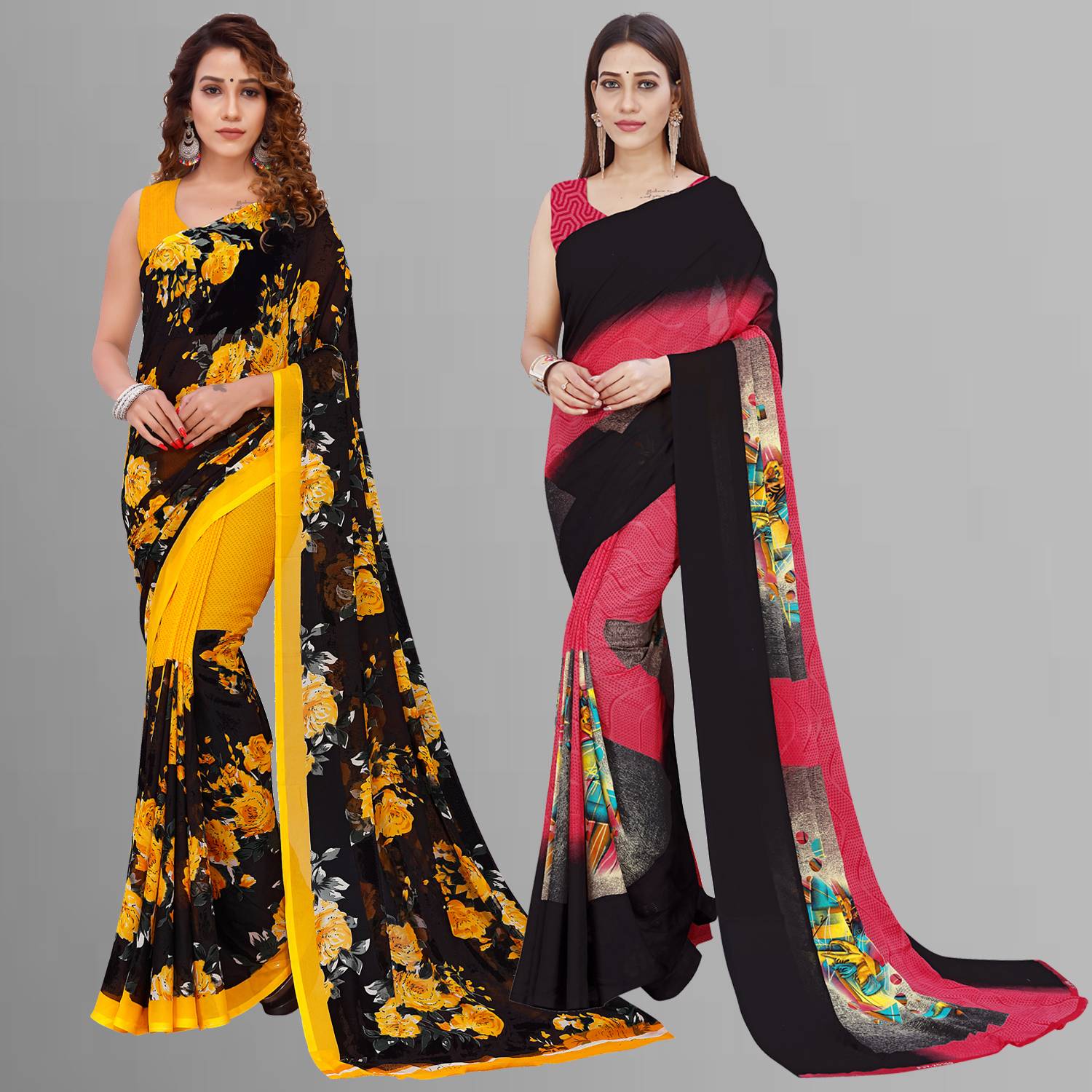 Anand Sarees Floral Print, Printed Daily Wear Georgette Saree