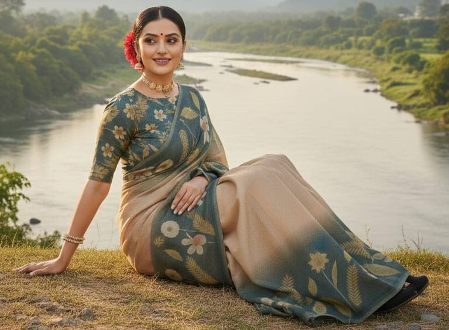 ASHTA Printed Daily Wear Pure Cotton, Cotton Silk Saree