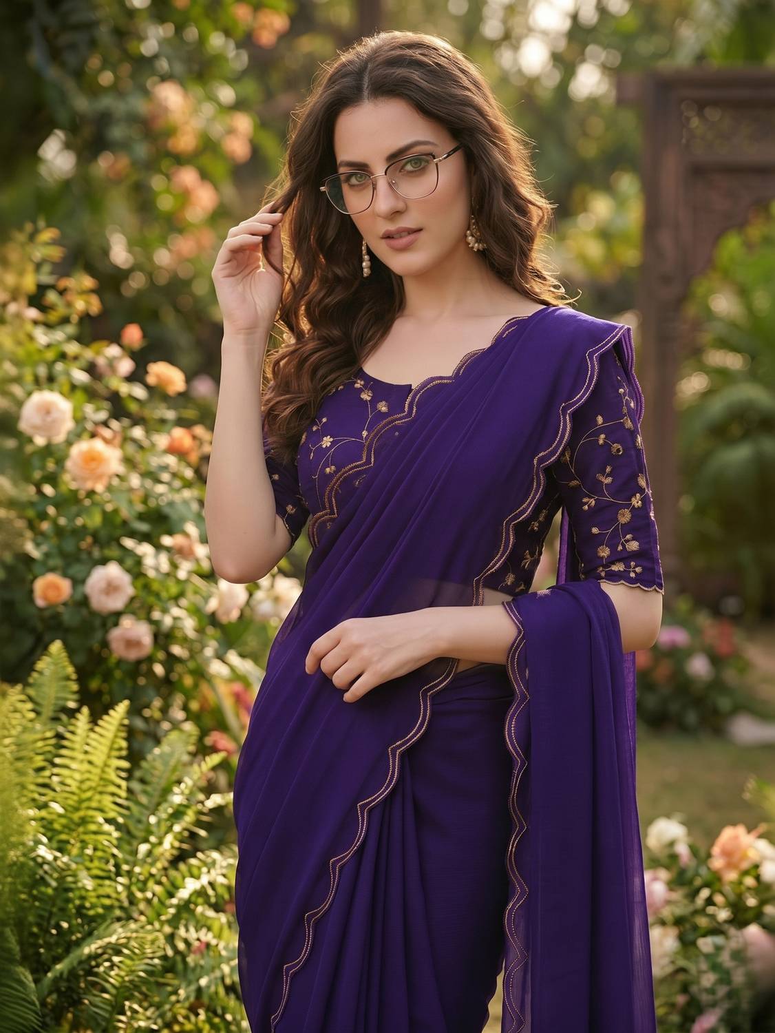 Being Stylo Solid/Plain Bhagalpuri Georgette Saree