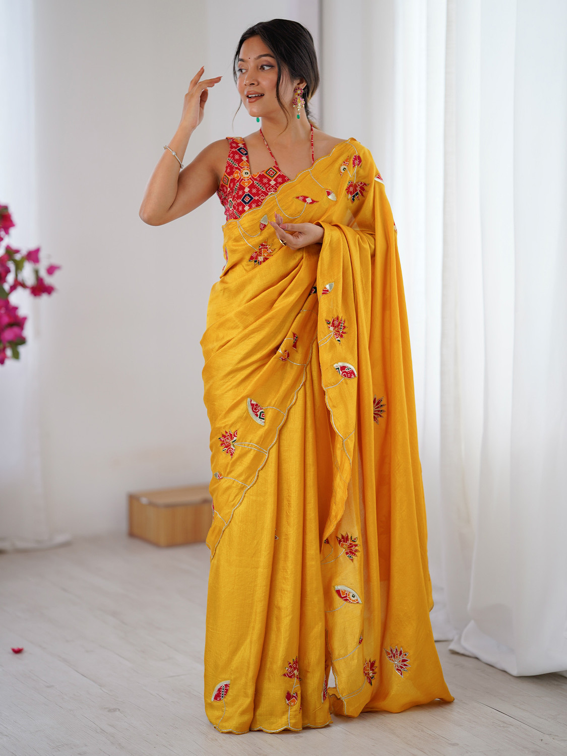 Image of Sareemall Embellished Bollywood Silk Blend Saree