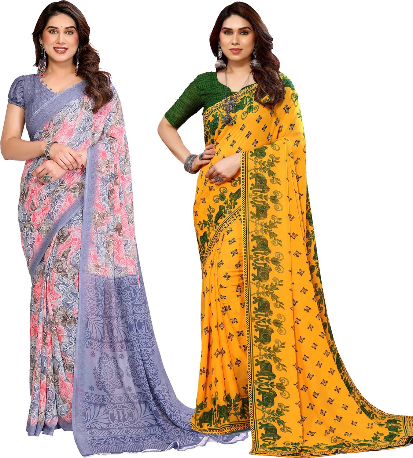 Anand Sarees Printed Daily Wear Georgette Saree
