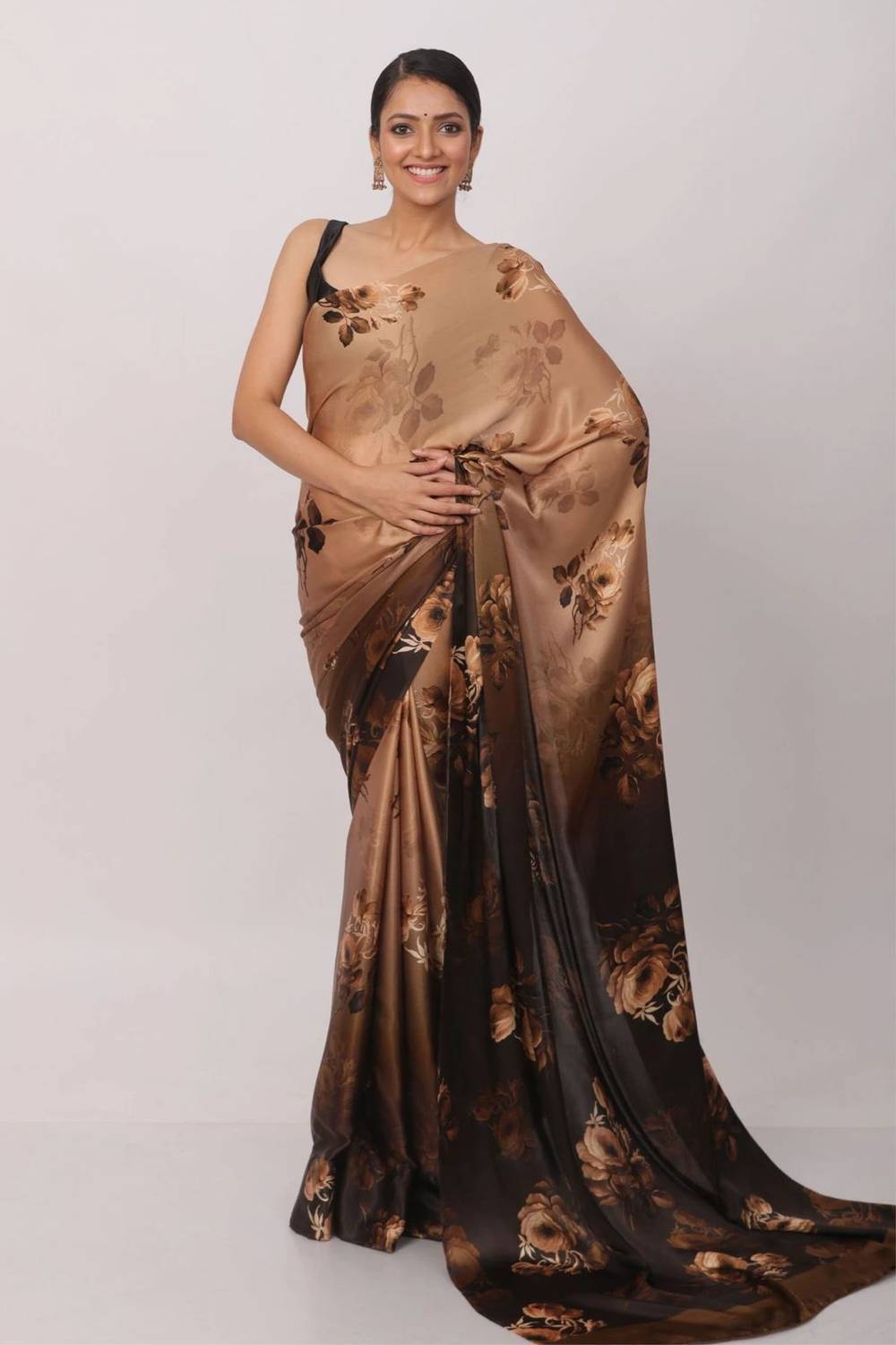 Arpita Fashion Digital Print, Floral Print, Printed Bollywood Crepe Saree