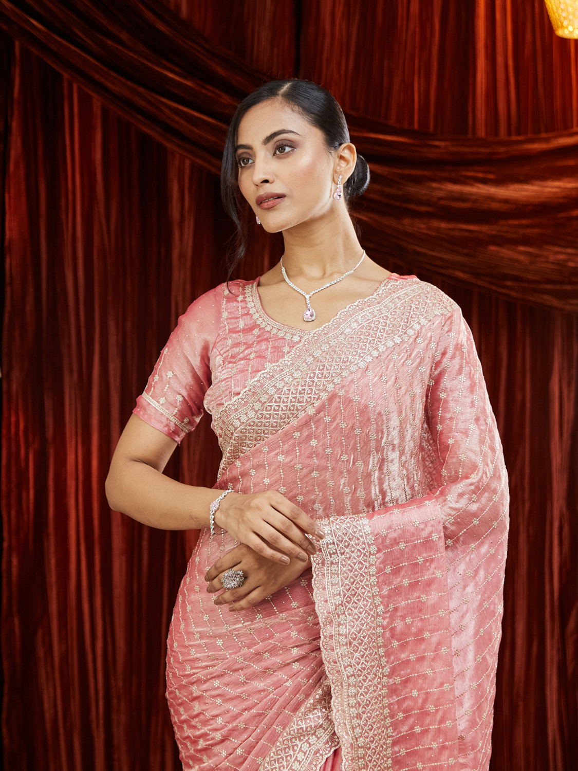 Image of KASEE Embroidered Bollywood Silk Blend Saree