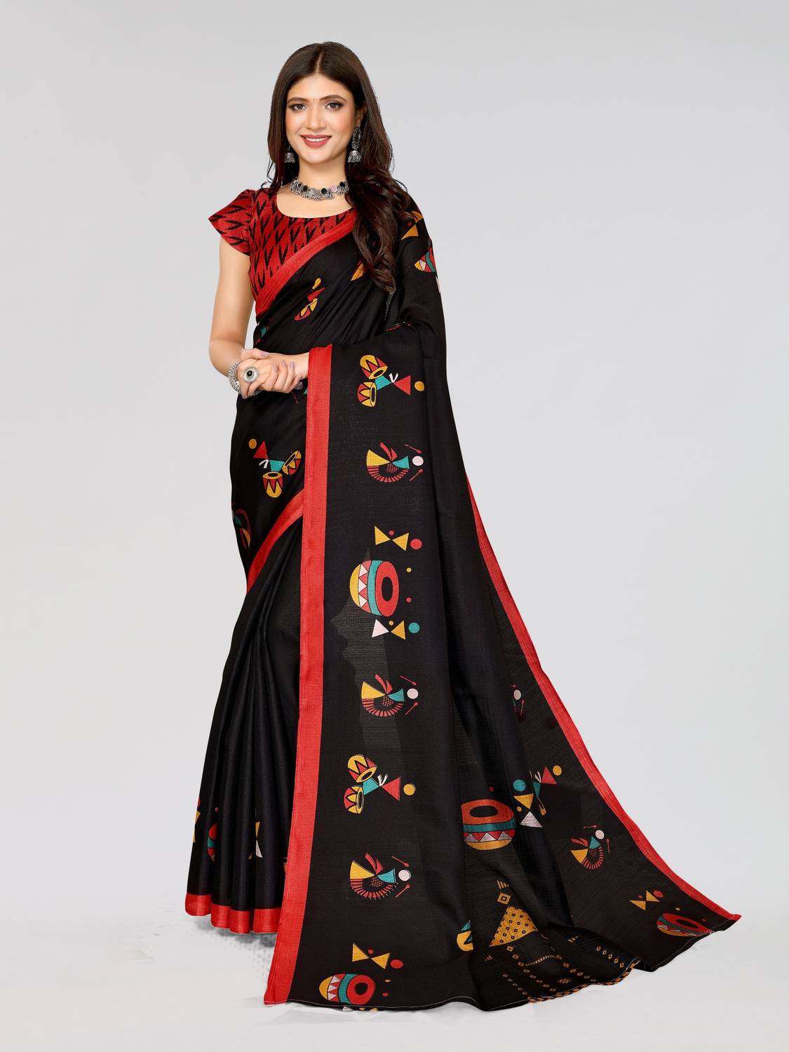 ANIRAV Printed Bollywood Art Silk Saree