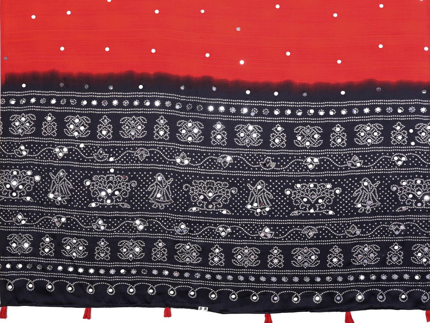 Leelavati Bandhani Silk Saree Red - Image 5