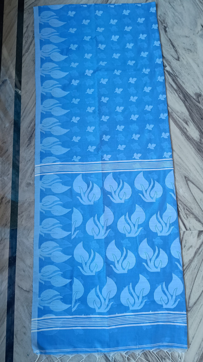 Image of HouseOfMayna Floral Print Tant Pure Cotton Saree