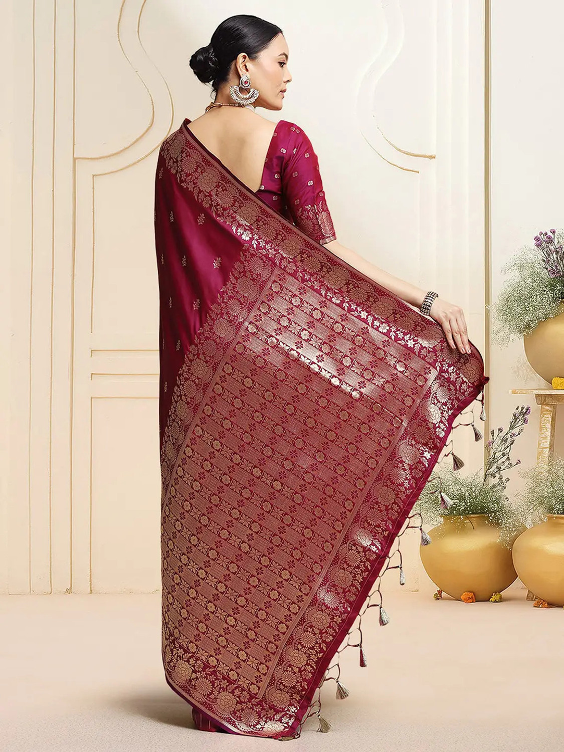 Image of Kalapushpi Woven Banarasi Pure Silk Saree
