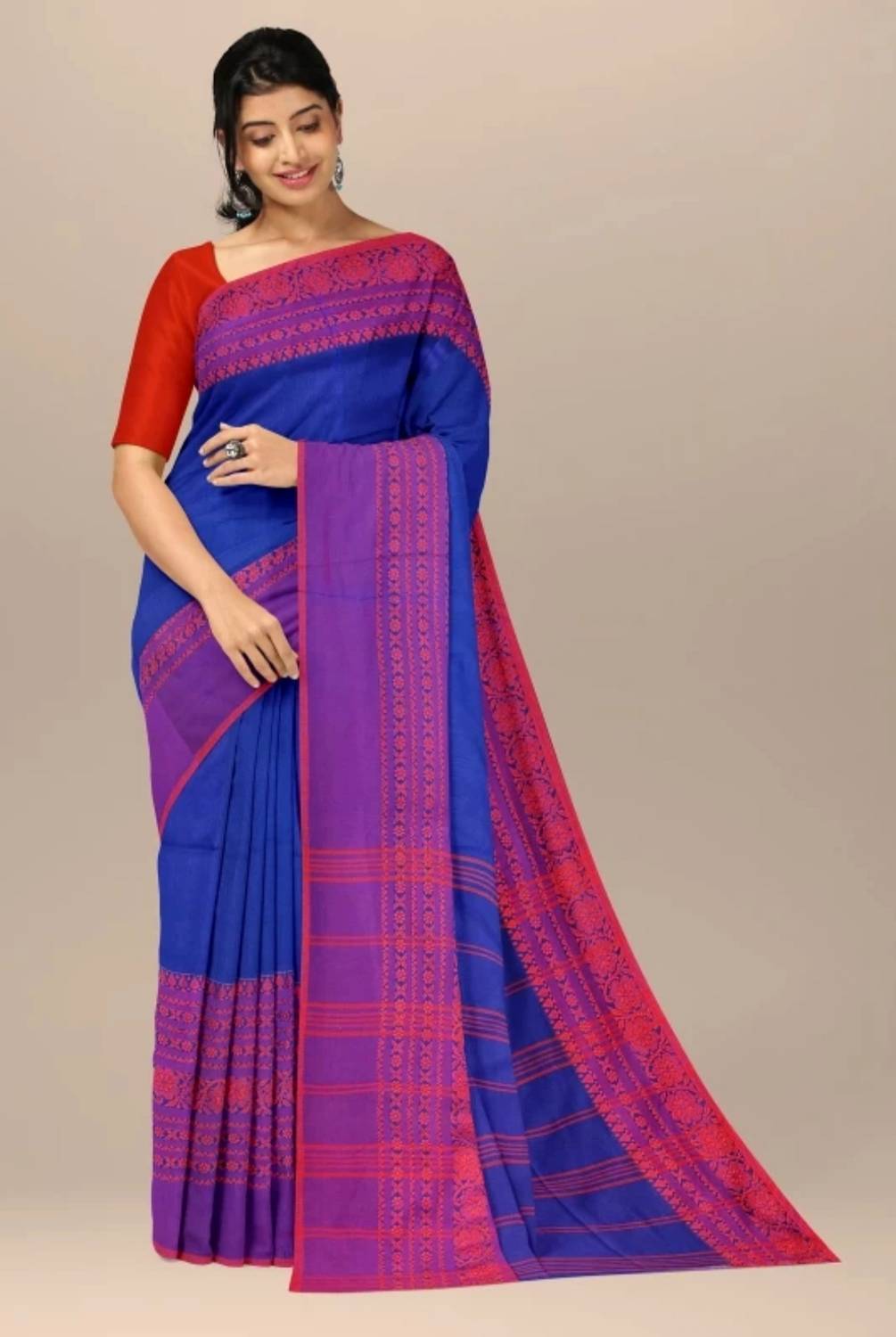 Bhadra Shopping Store Woven Bhagalpuri Handloom Cotton Blend Saree