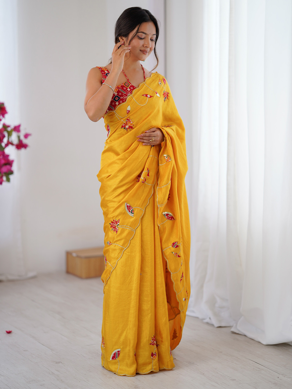 Image of Sareemall Embellished Bollywood Silk Blend Saree