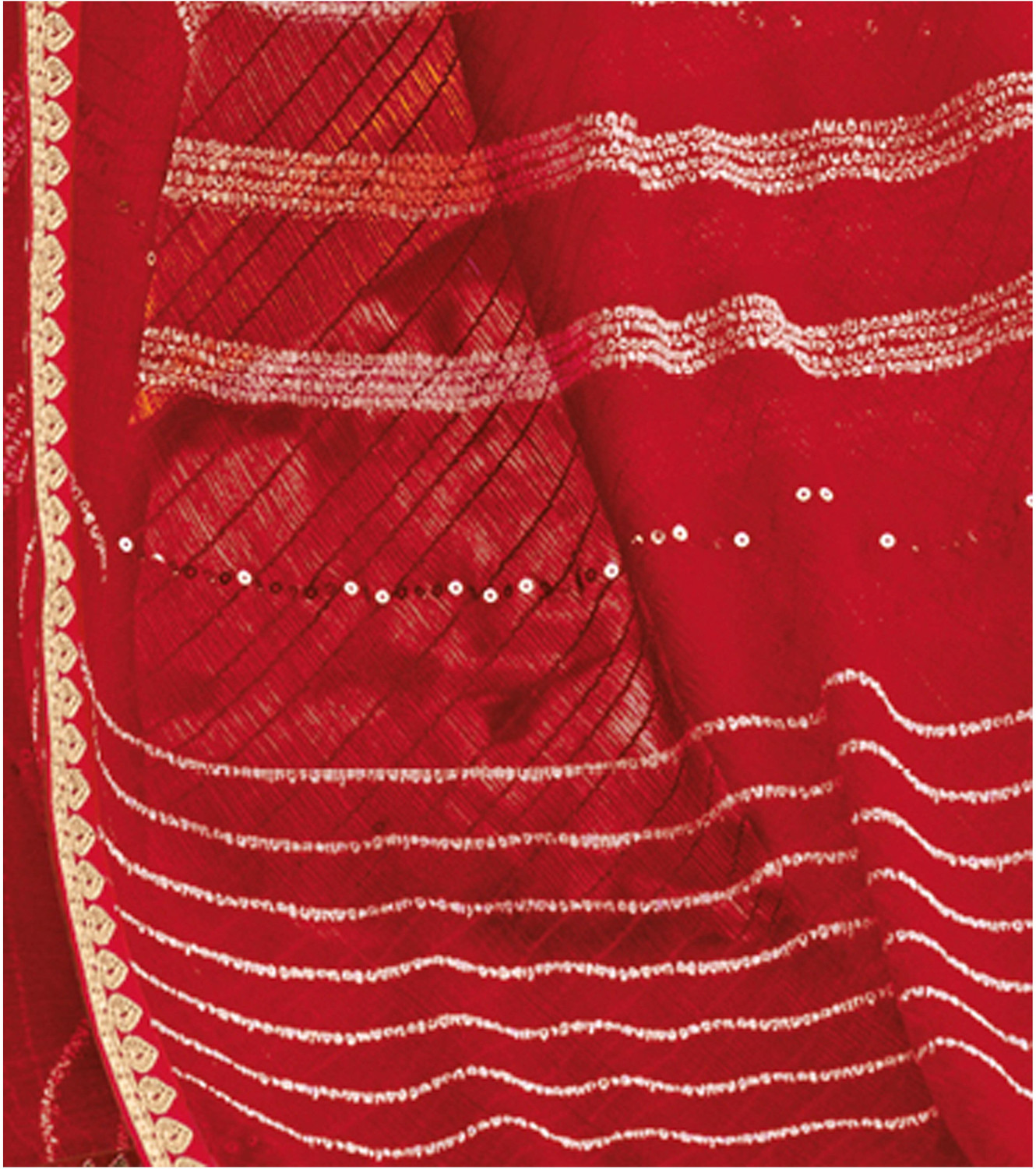 Image of Laxmipati sarees Striped Saree with Attached Blouse Chiffon Saree
