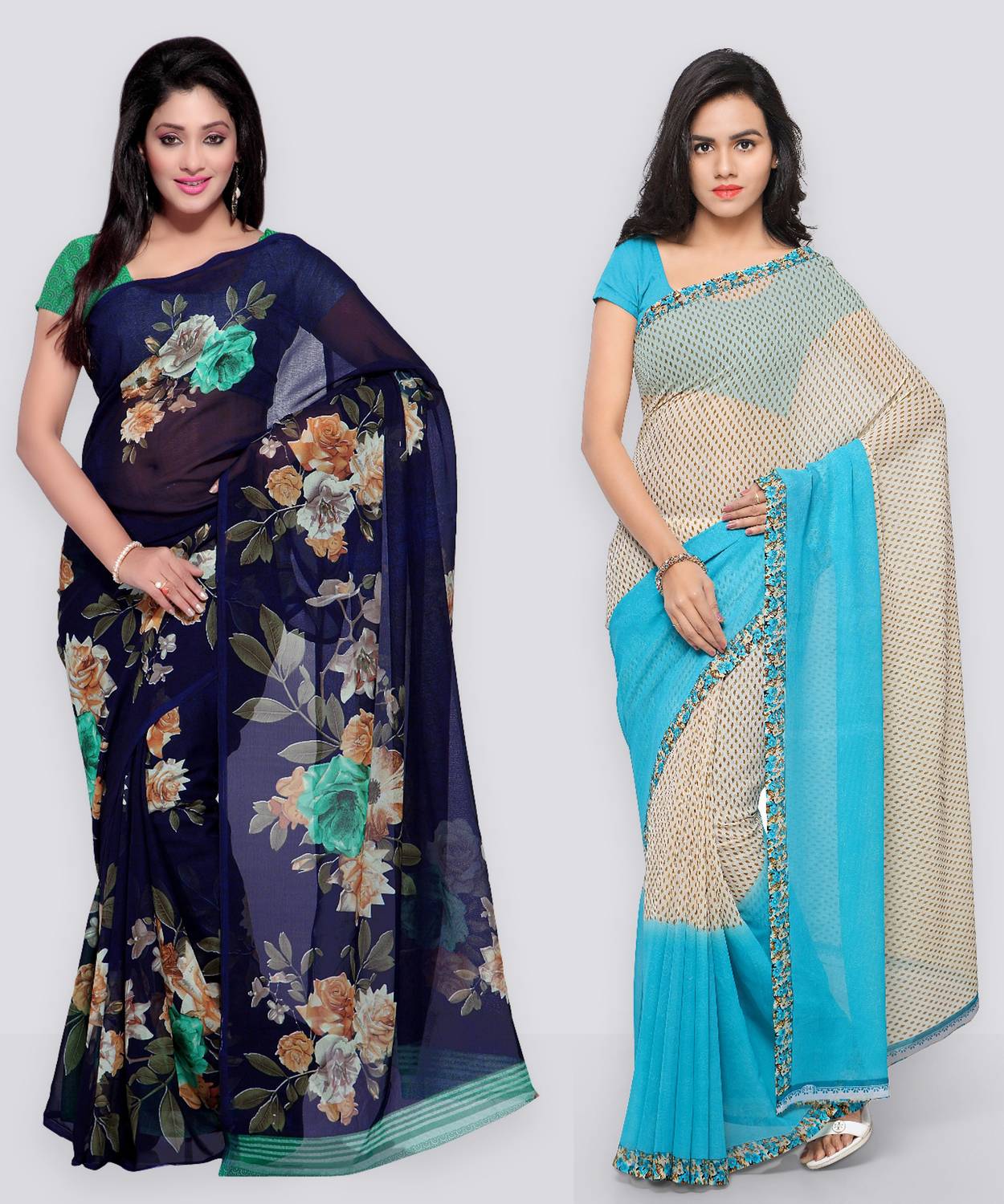 Anand Sarees Floral Print Bollywood Georgette Saree