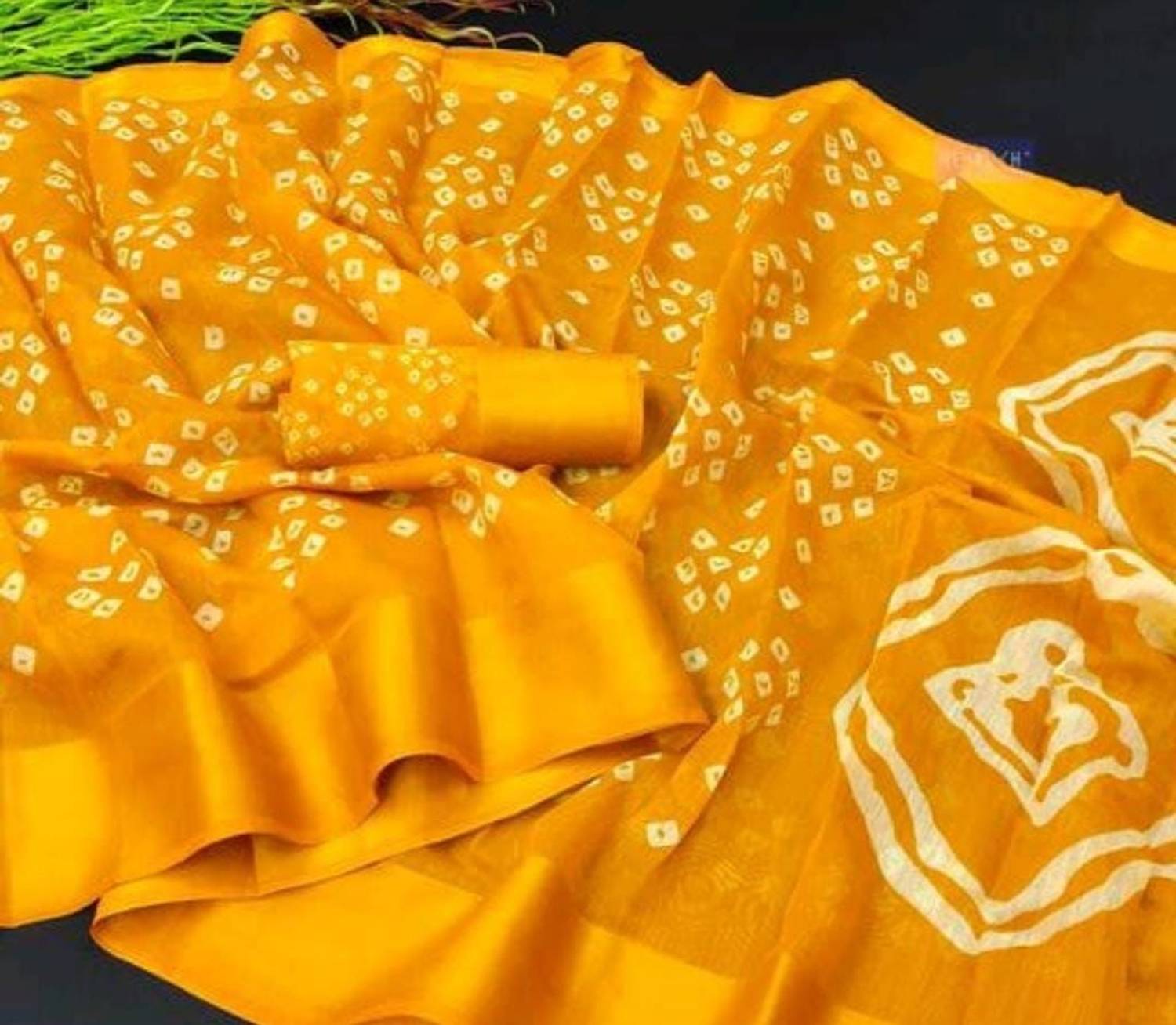 Grubstaker Printed Daily Wear Cotton Linen Saree