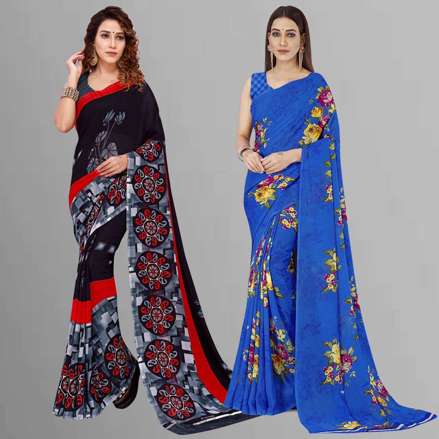 Anand Sarees Geometric Print Daily Wear Georgette Saree