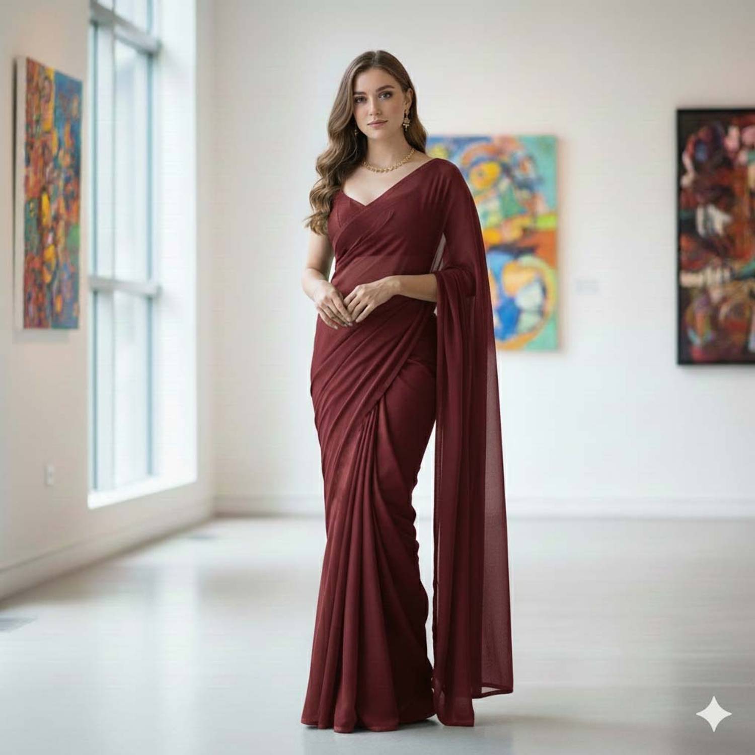 Shrilaxmisari Solid/Plain Daily Wear Georgette Saree