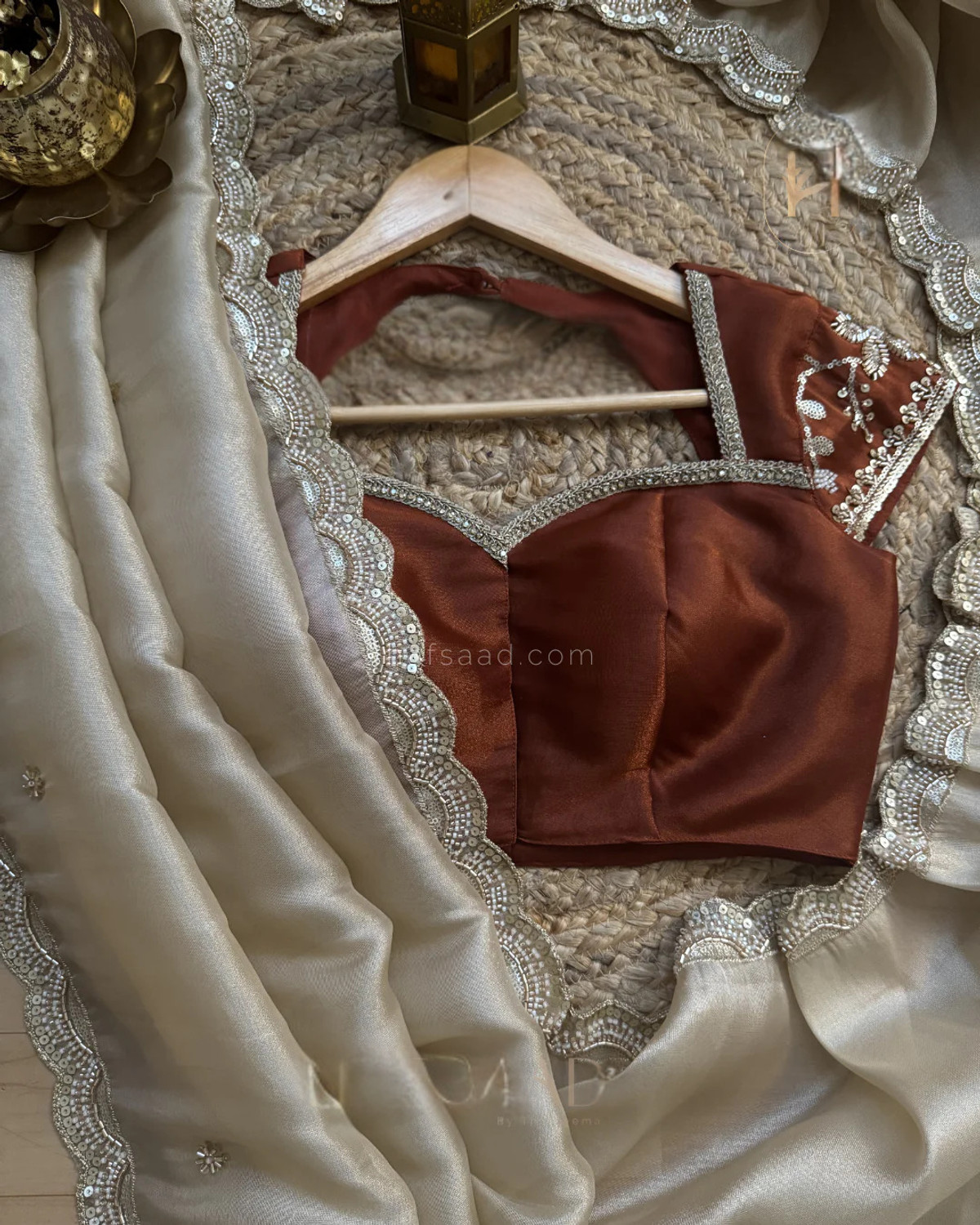 Image of SOVANSALI Embroidered, Embellished Bollywood Jimmy Jimmy Saree