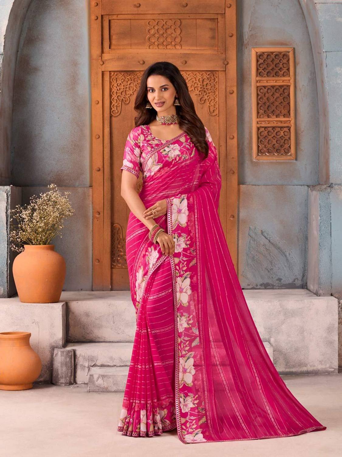 Laxmipati sarees Laxmipati Printed Bollywood Georgette Saree - Image 1