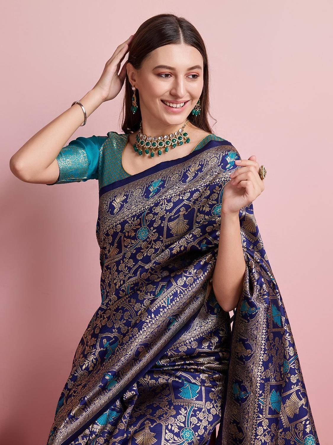 Shreyansh creation Digital Print Banarasi Silk Blend Saree (Light