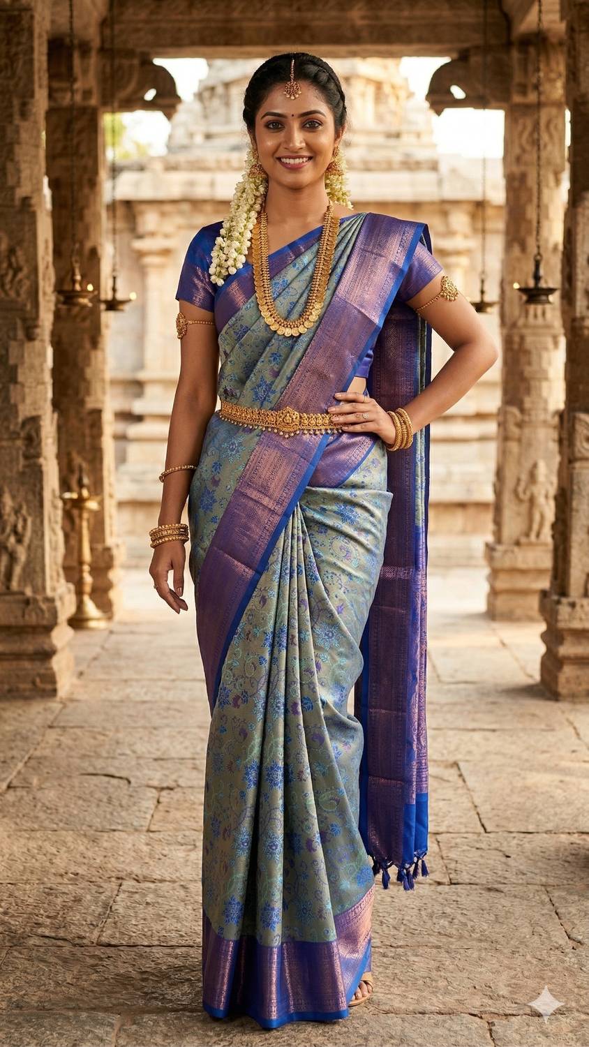 Acuity Woven Kanjivaram Art Silk, Pure Silk Saree