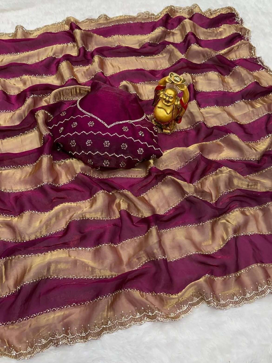Image of sadika Embellished Bollywood Pure Silk Saree